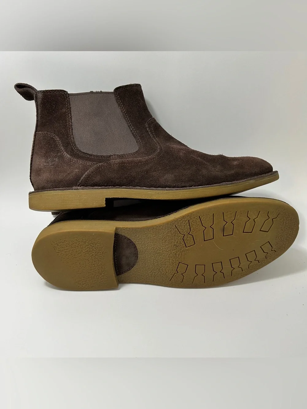 Timberland Earthkeepers Brasstown Chelsea Boots Men’s 9 Brown Suede Pull On EUC